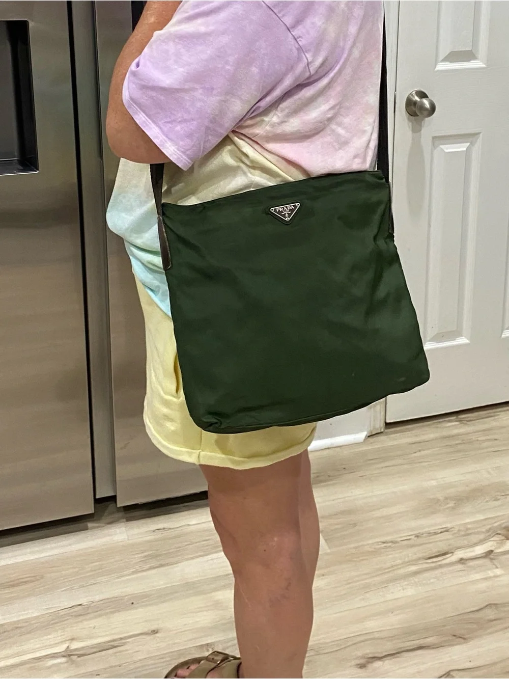 Prada Green Nylon Messenger Bag